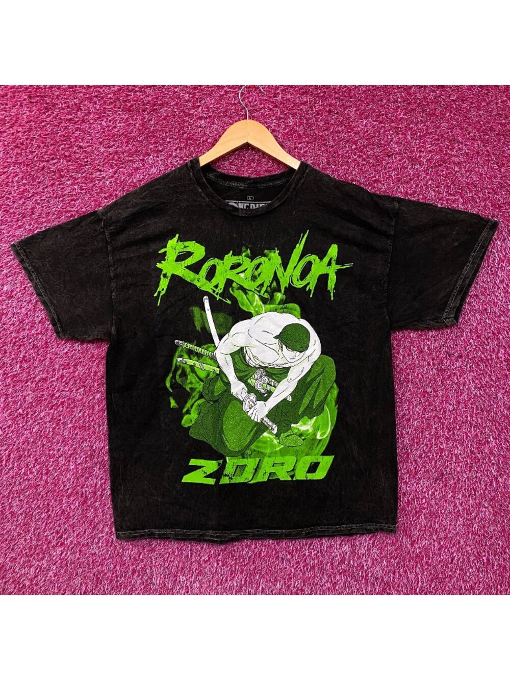 One Piece Roronoa Zoro Tonal Portrait Anime T-Shirt Large